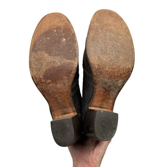 Frye Jean Jane Brown Roughout Leather Stitched Pull On Tall Riding Western Boots - Picture 12 of 12